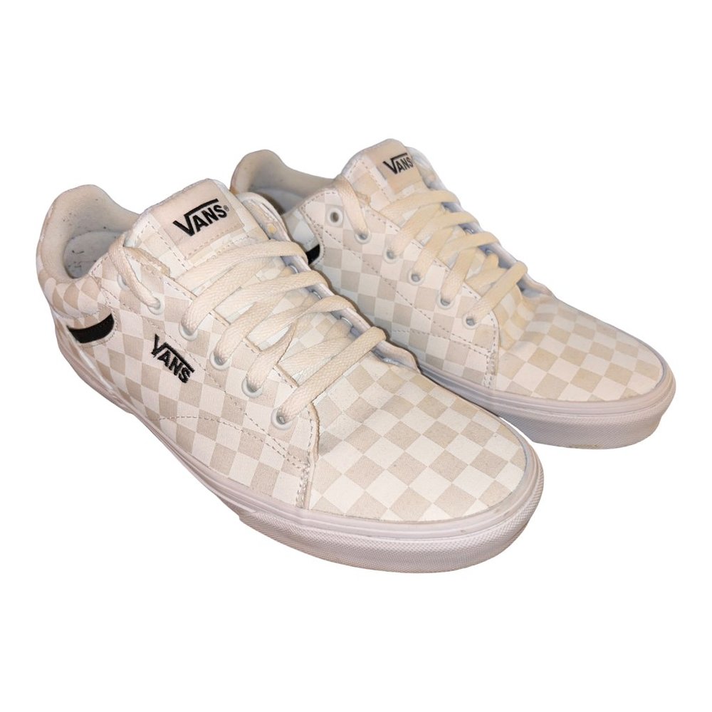 VANS Mens White Checker Board Sneaker Shoes Size 11 US EUC Skate Style 500714